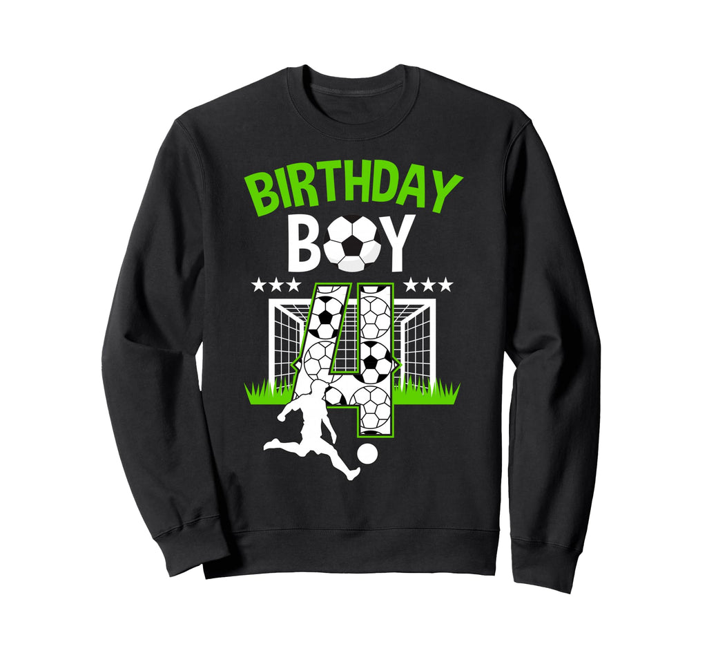 Birthday Soccer 4 Year Old Who Sweatshirt - Unique Graphic for Adults
