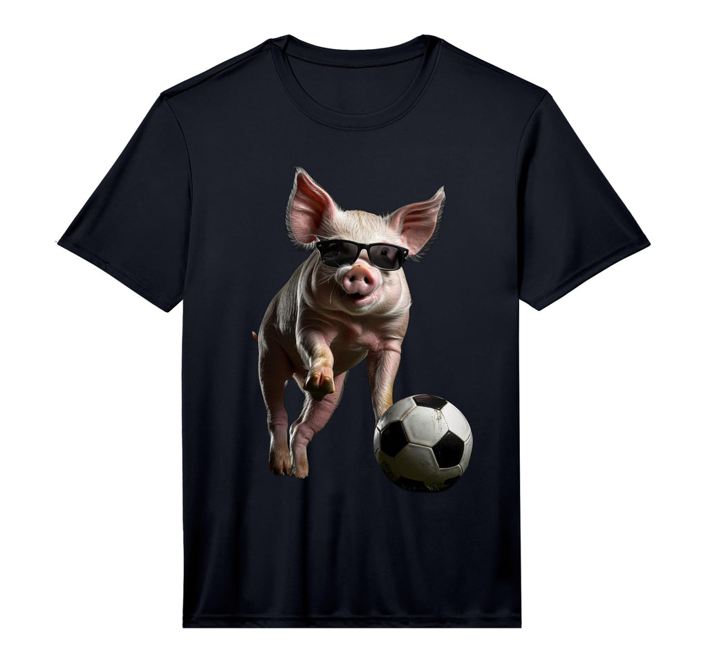 Pig Soccer Football Performance T-Shirt - Graphic Print for Adults