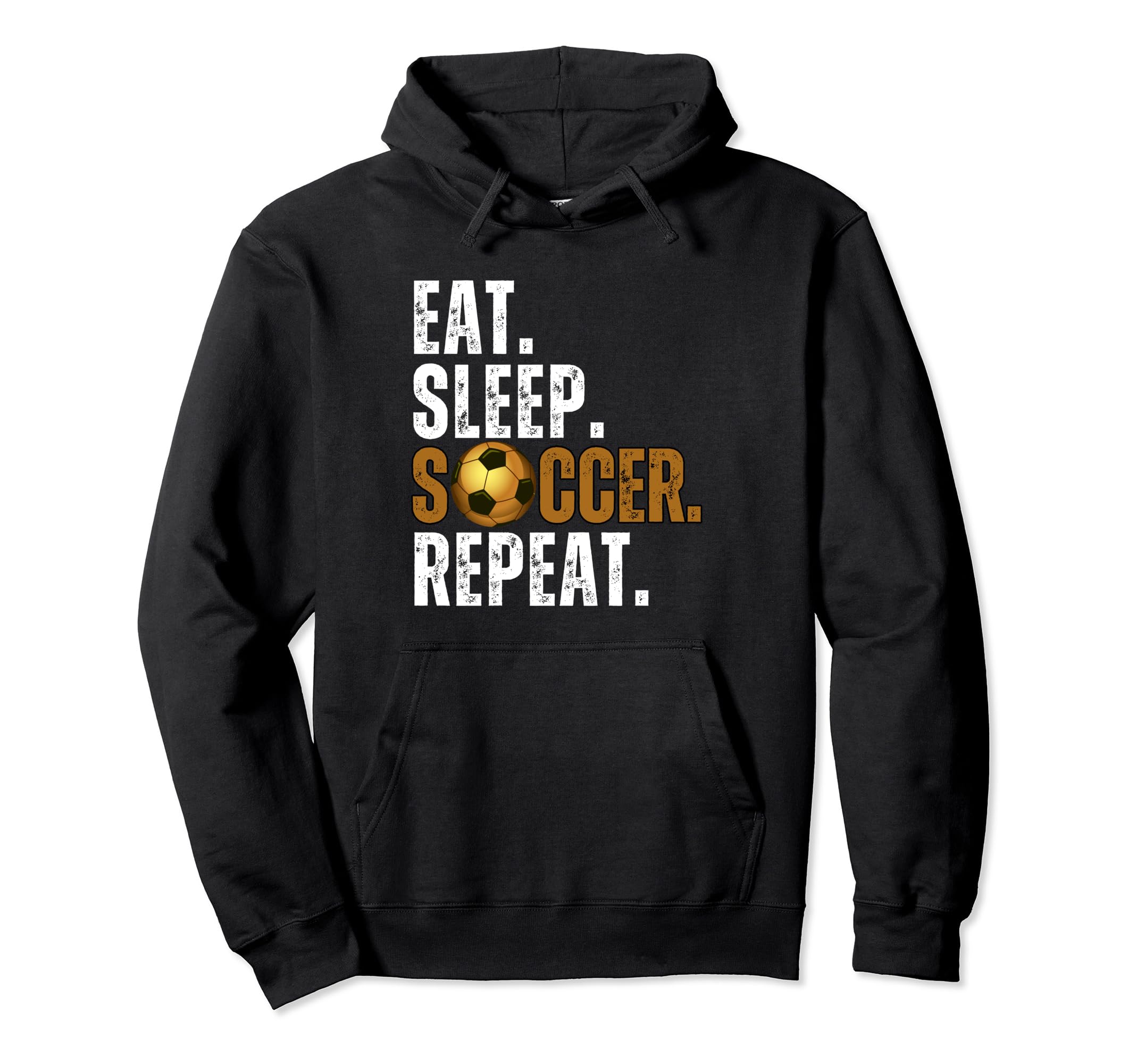Soccer Lover Themed Tees Eat Sleep Soccer Hoodie - Graphic Print Men Women