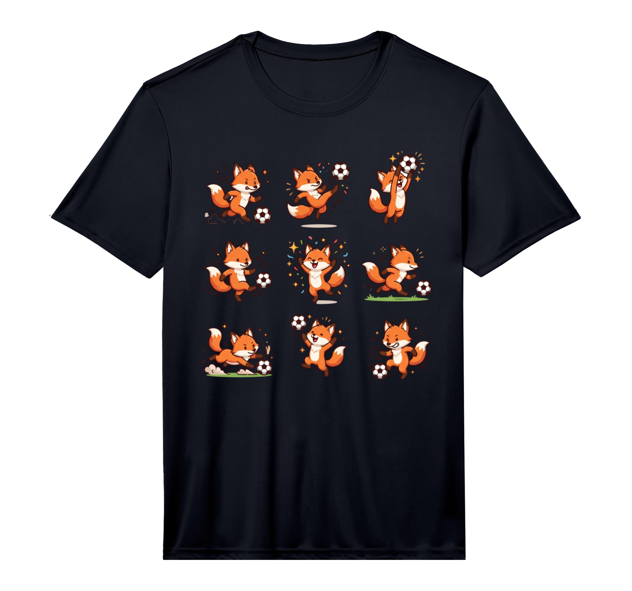 Silly Fox Playing Soccer Player Goalie T-Shirt - Minimalist Print Unisex