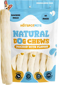 hotspot pets 8-9 Inch Large Rawhide Dog Chew Rolls (10 Pack) - Made from Grass Fed Cows - Great for Dental & Oral Care for Aggressive Chewers Large Dogs
