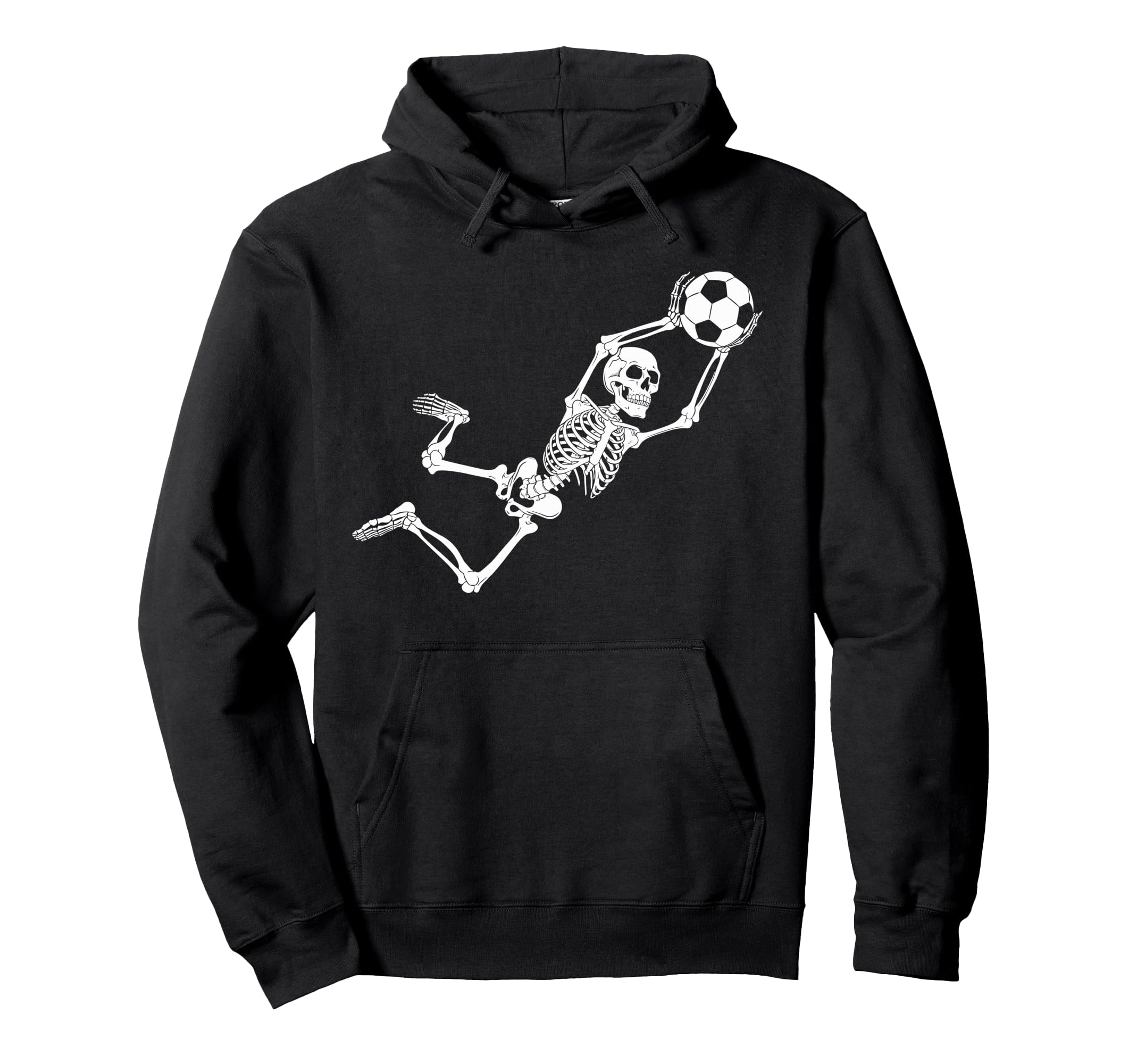 Funny Skeleton Soccer Lovers Spooky Hoodie - Novelty Apparel for Adults