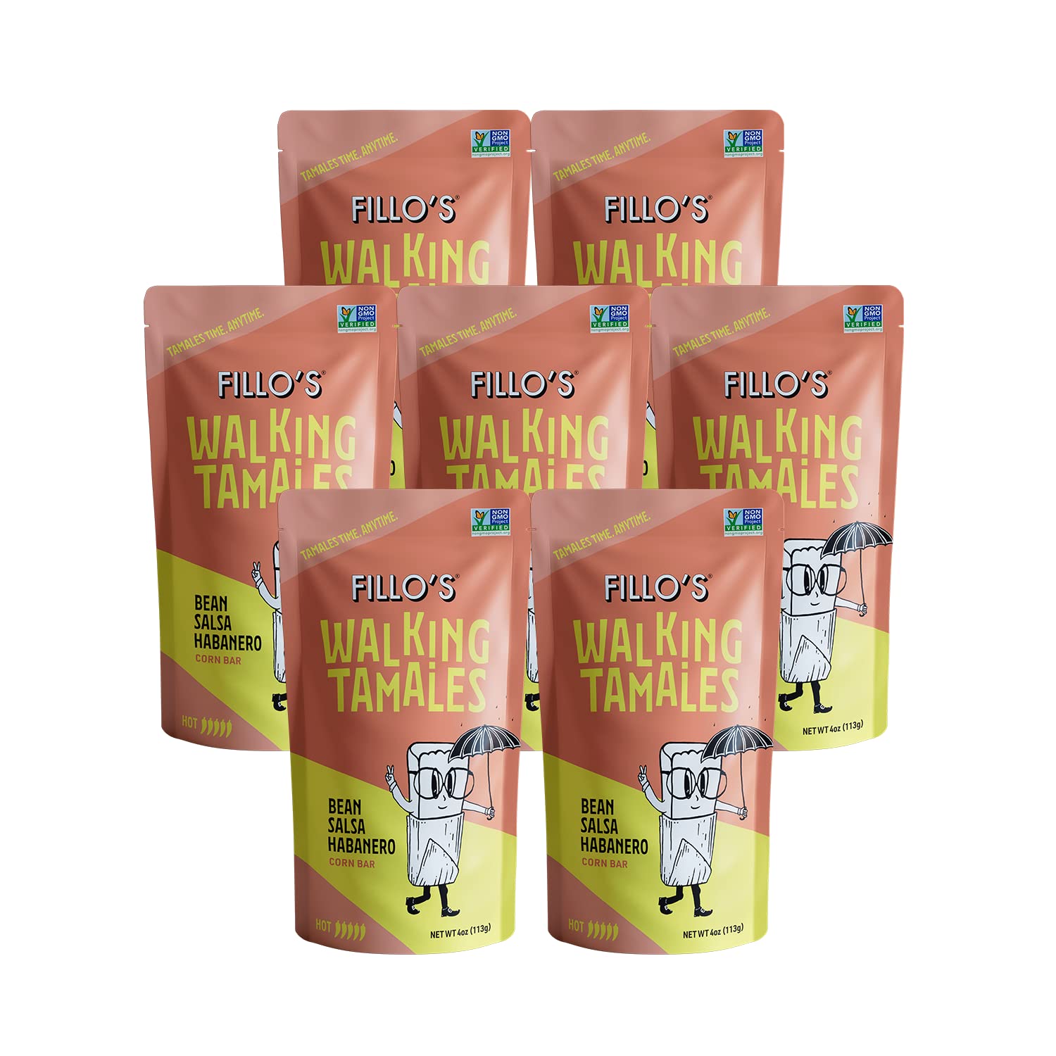 Fillo's Bean & Habanero Tamales, 4 oz., Case of 7