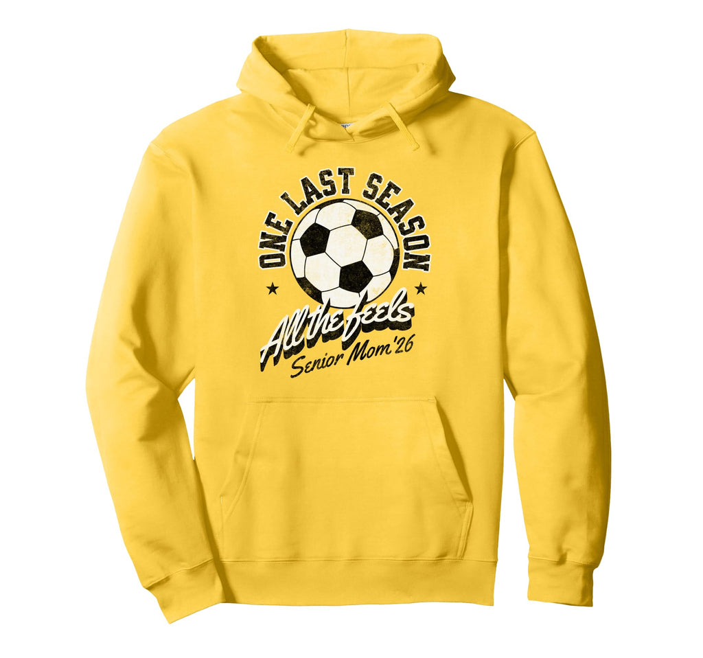 Soccer Senior Mom 2026 Distressed Hoodie - Custom Art Print Unisex