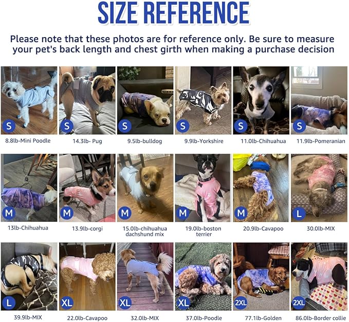 Lukovee Recovery Suit for Dogs - Zipper On Onesie for Female & Male Dogs, Abdominal Wounds Cone E-Collar Alternative, Prevent Licking - Spay Recovery Suit (X-Large, Blue & White)