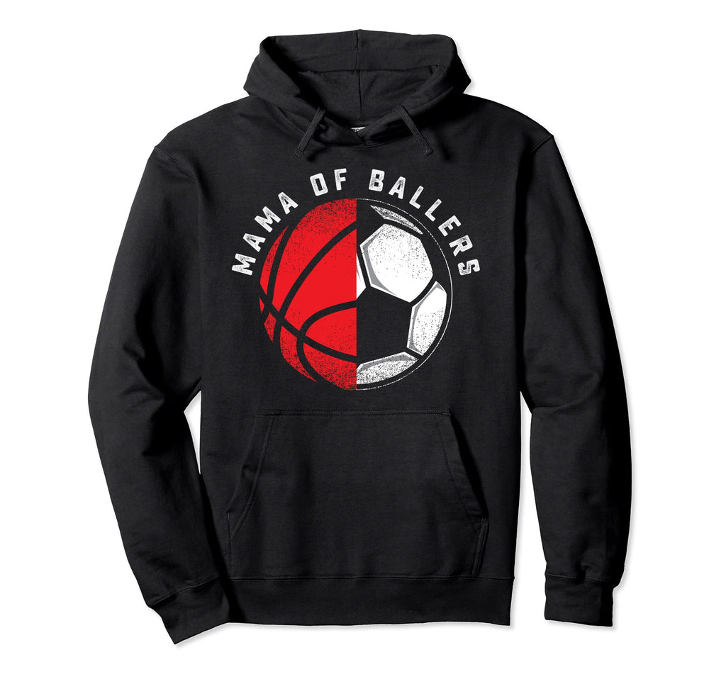 Mama Basketball Player Son Soccer Team Hoodie - Unique Graphic Unisex