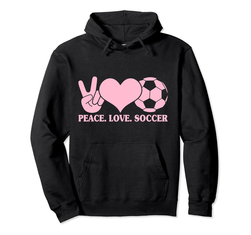Soccer Soccer Player Peace Love Soccer Hoodie - Minimalist Print Unisex