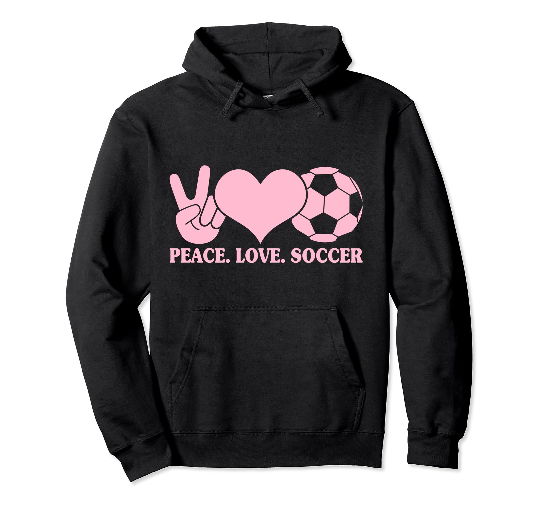 Soccer Soccer Player Peace Love Soccer Hoodie - Minimalist Print Unisex