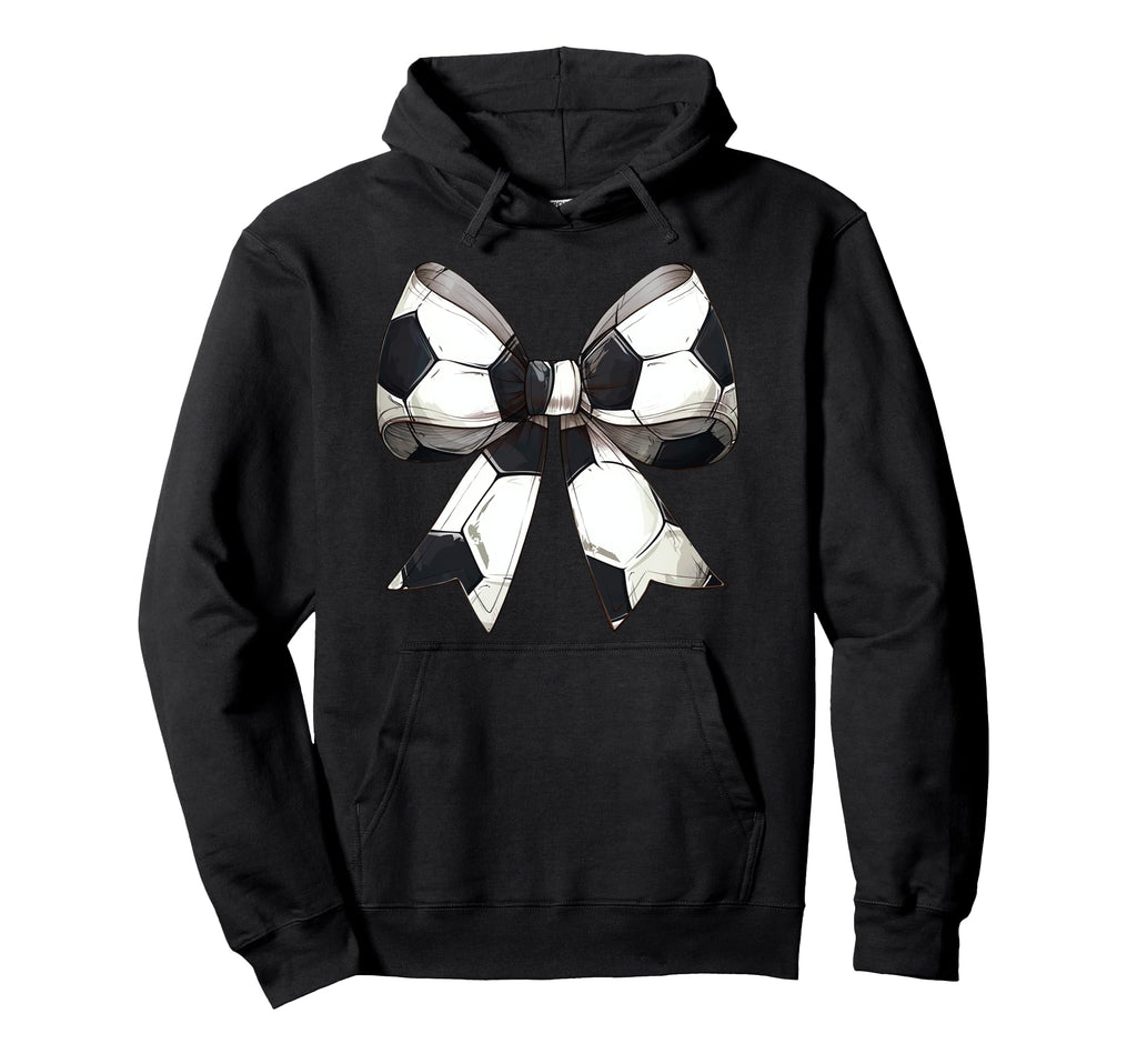 Coquette Bow Soccer Ball Pattern Hoodie - Aesthetic Graphic Men Women