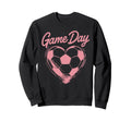 Womens Soccer Game Day Ladies Heart Sweatshirt - Unique Graphic Men Women