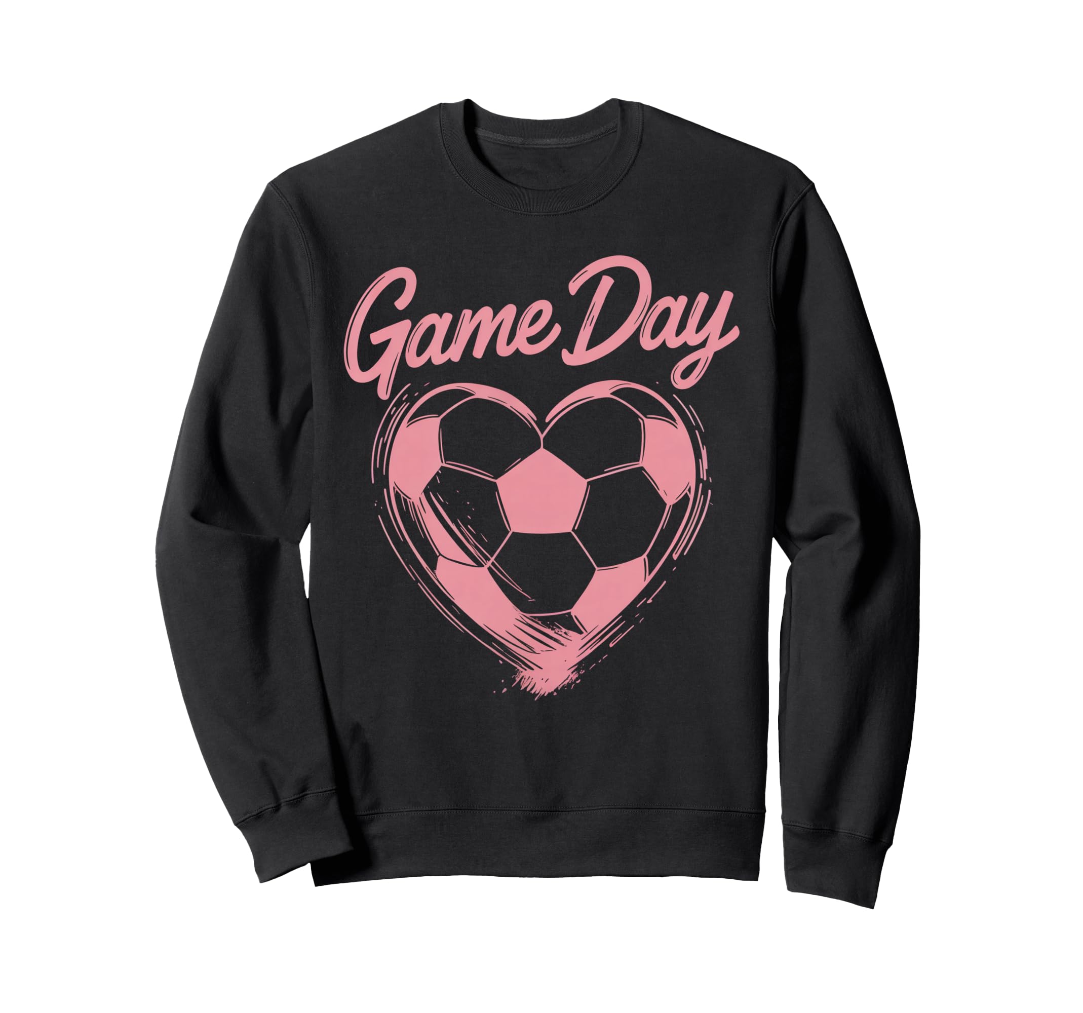 Womens Soccer Game Day Ladies Heart Sweatshirt - Unique Graphic Men Women