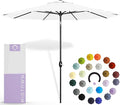 Midtown Umbrellas 10-Year-No-Fade - 9 Ft - UV Proof Ivory White Polyester Fabric - Umbrella Outdoor Patio, Auto-Tilt Aluminum Frame Patio Umbrella for Garden, Pool & Deck - Black Pole