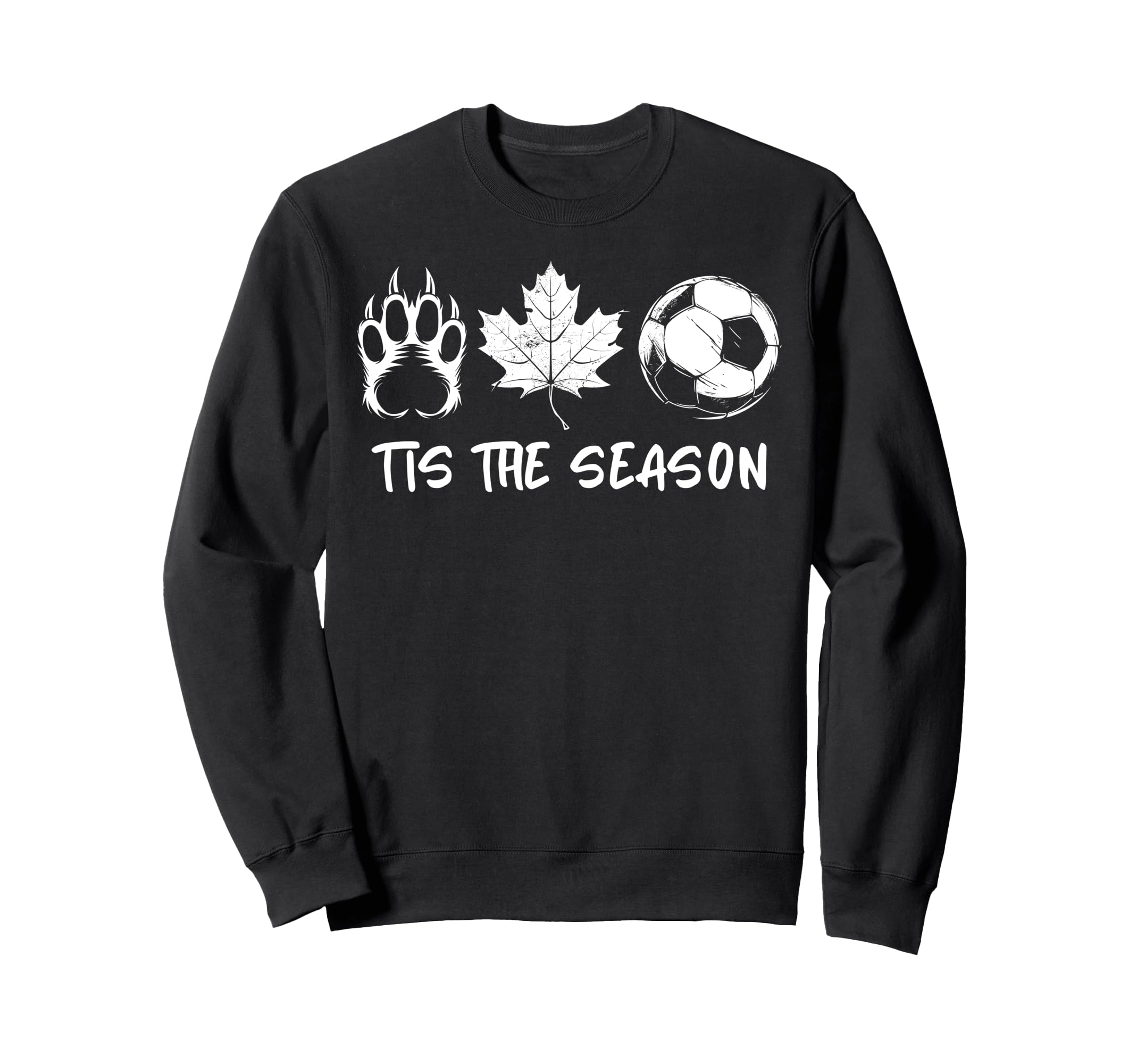 Tis Season Bear Paw Maple Leaf Sweatshirt - Novelty Apparel for Adults