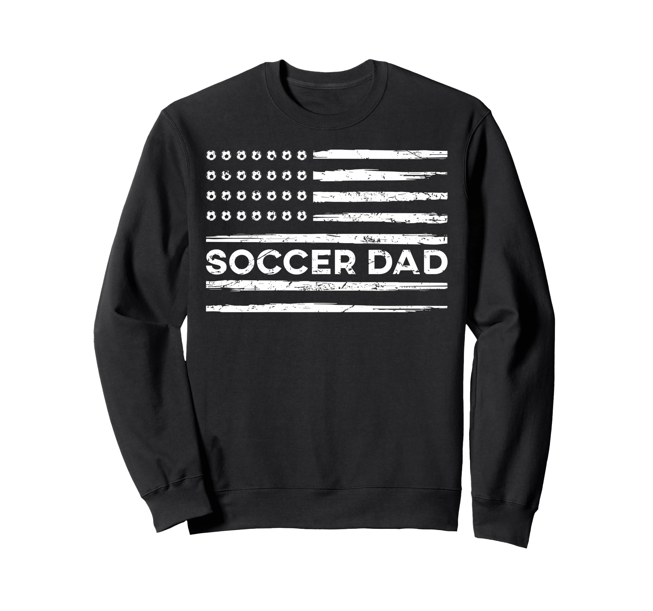 Soccer Dad Usa Flag Distressed Sweatshirt - Custom Art Print Unisex