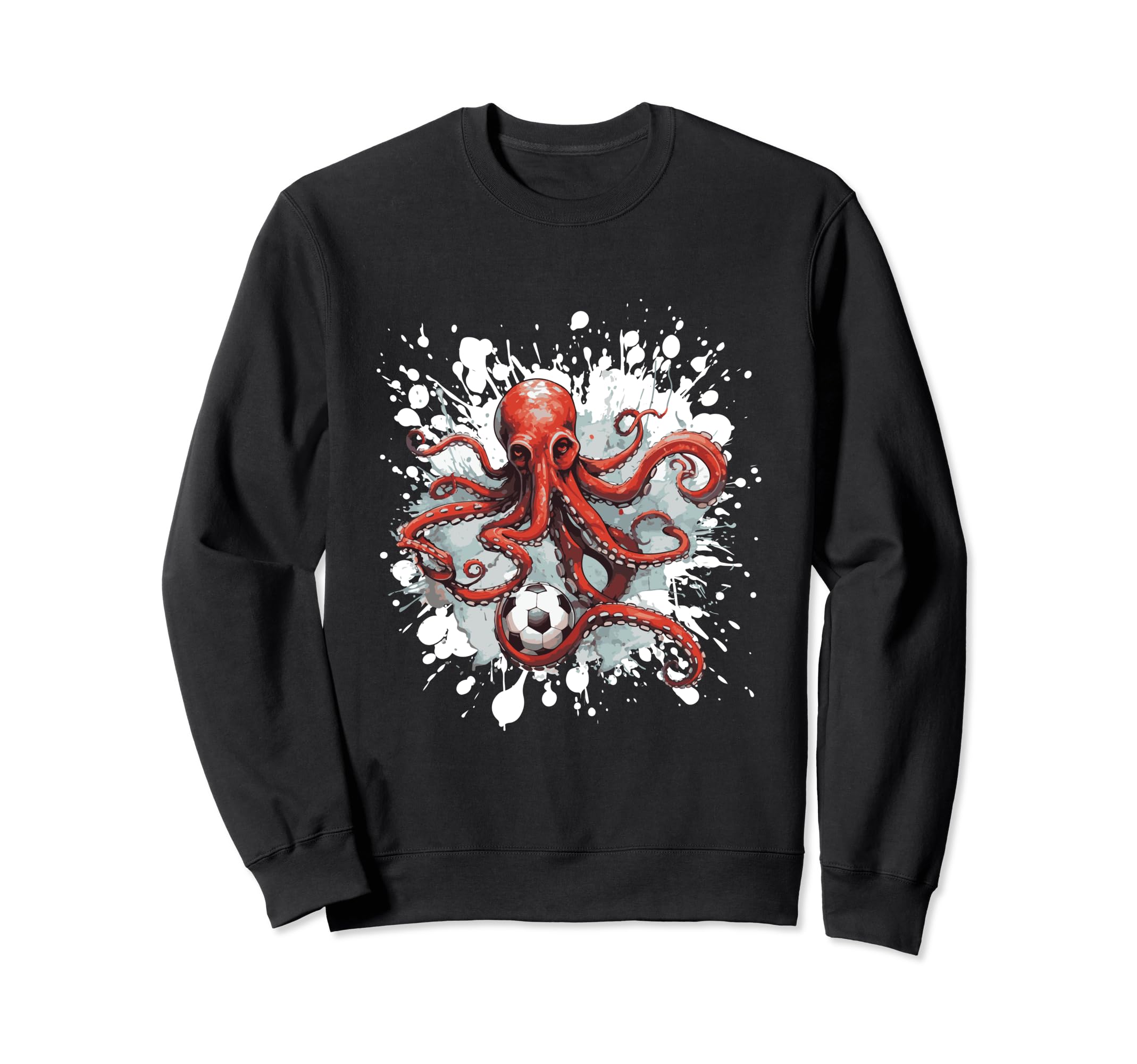 Octopus Playing Soccer Funny Sweatshirt - Fun Novelty Design Men Women