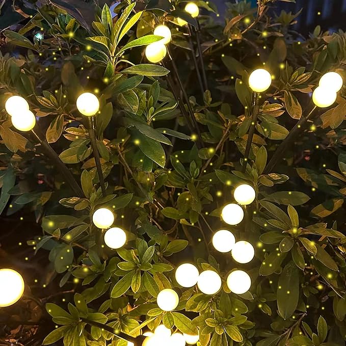 2025 Solar Lights Outdoor Waterproof , 10 Pack Solar Garden Lights, Solar Firefly Lights Outdoor Waterproof, Solar Twinkle Swaying Fairy Light for Yard Patio Pathway Garden Decoration (Warm White)