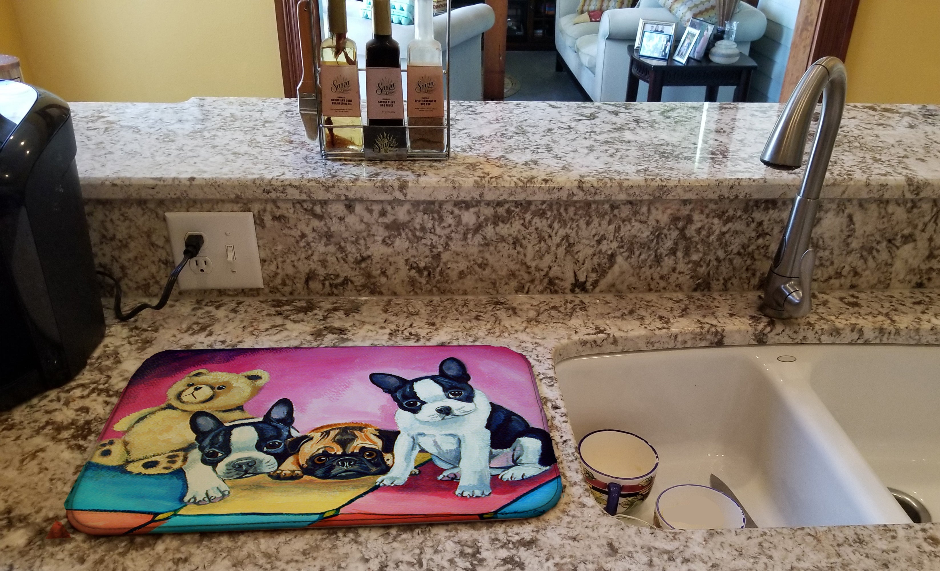 Multiple Breeds Dish Drying Mat Absorbent Dish Drying Mat Pad for Kitchen Counter Dish Drainer Mat for Countertop, 14 x 21", Multicolor