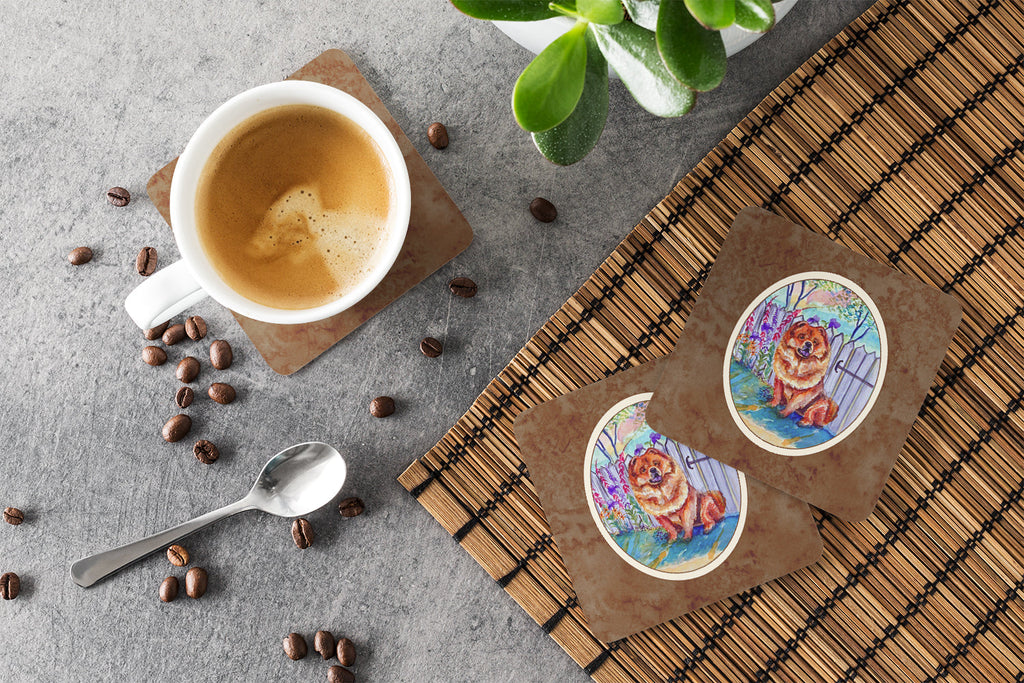 Chow Chow Foam Coasters Set of 4 Cup Coasters for Indoor Outdoor, Tabletop Protection, Anti Slip, Mouse pad Material
