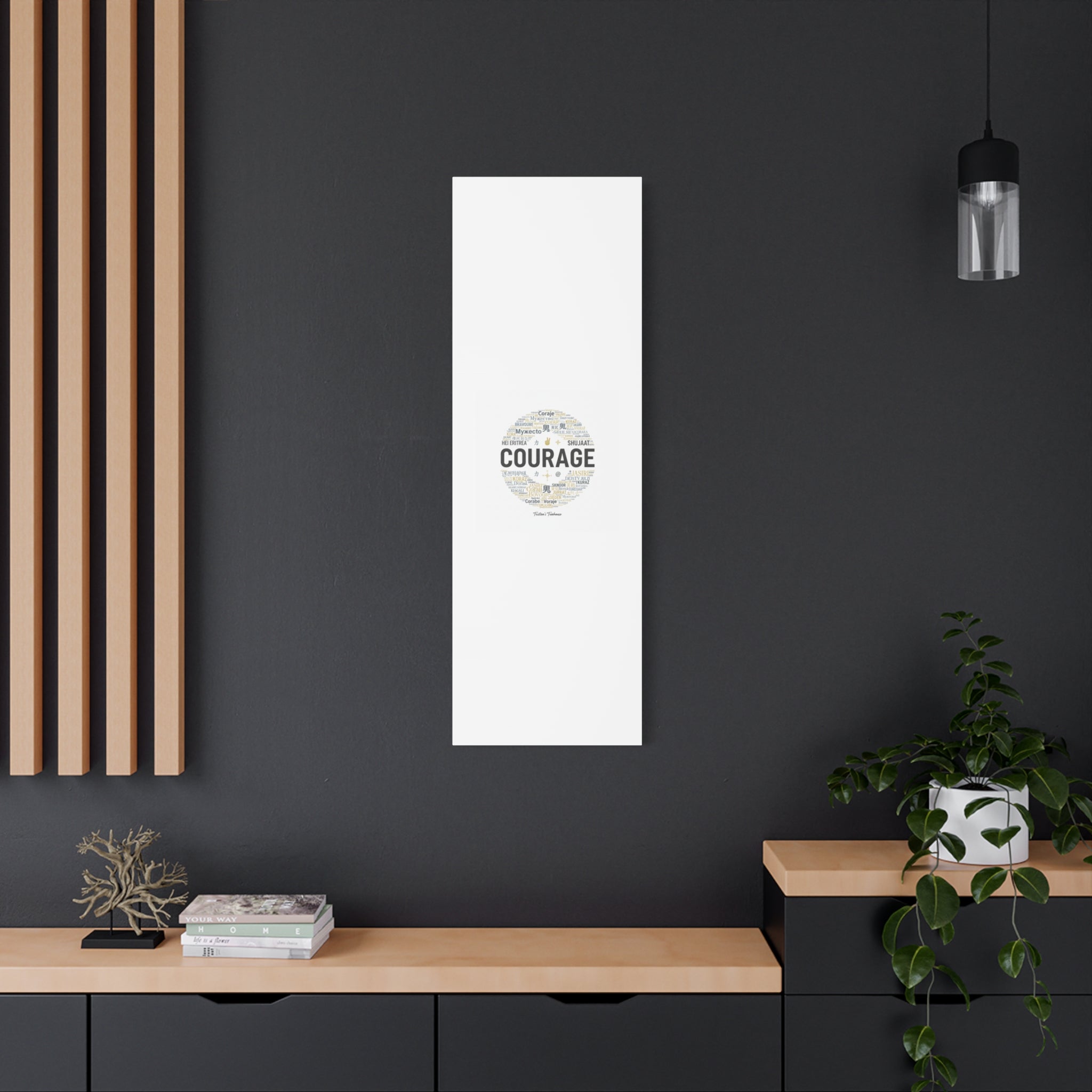 Courage Word Cloud Canvas | Fresh-Start Minimalism art print