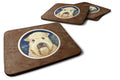 Wheaten Terrier Soft Coated Foam Coasters Set of 4 Cup Coasters for Indoor Outdoor, Tabletop Protection, Anti Slip, Mouse pad Material