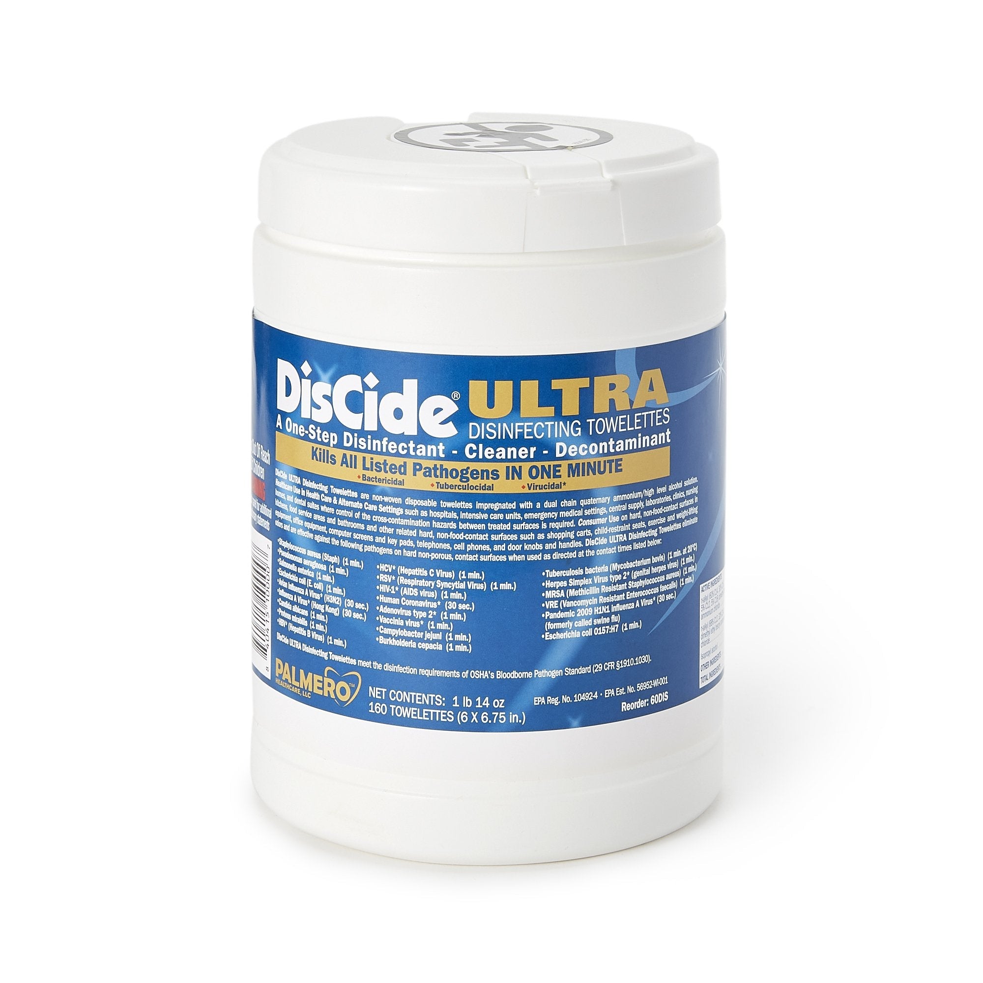 DisCide® Ultra Disinfecting Towelettes, 160 count 60DIS