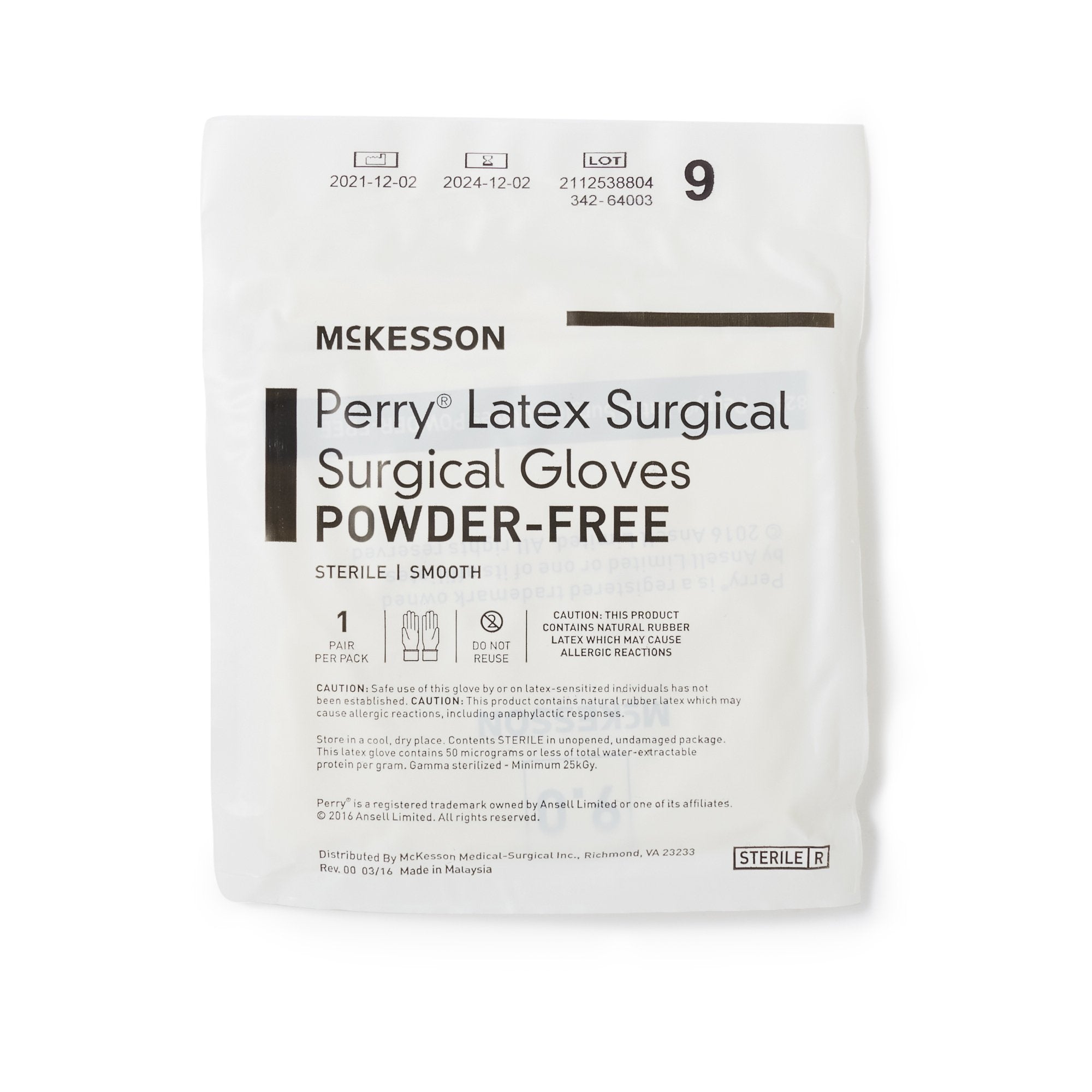 McKesson Perry® Performance Plus Surgical Glove, Size 9, Cream 20-1090N