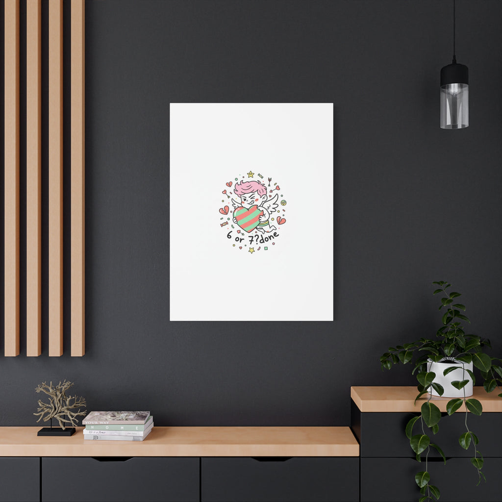 Weird Cupid heart illustration Canvas | Weird Valentine, quirky chaotic love