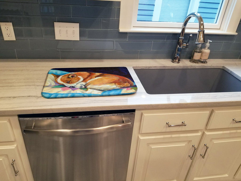 Corgi Dish Drying Mat Absorbent Dish Drying Mat Pad for Kitchen Counter Dish Drainer Mat for Countertop, 14 x 21", Multicolor
