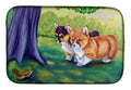 Corgi Dish Drying Mat Absorbent Dish Drying Mat Pad for Kitchen Counter Dish Drainer Mat for Countertop, 14 x 21", Multicolor