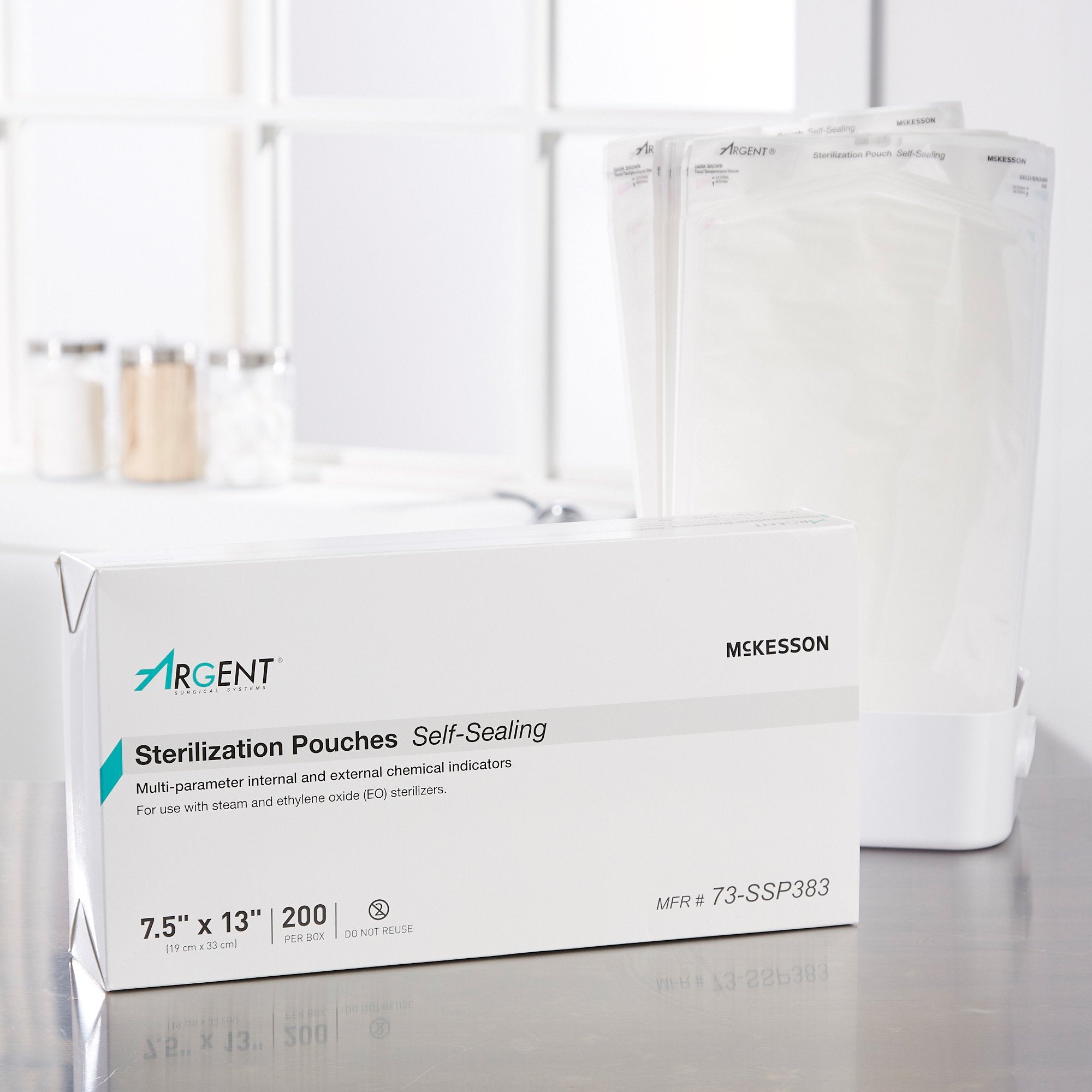 McKesson Argent® Sure-Check® Sterilization Pouch, 7½ x 13 Inch 73-SSP383