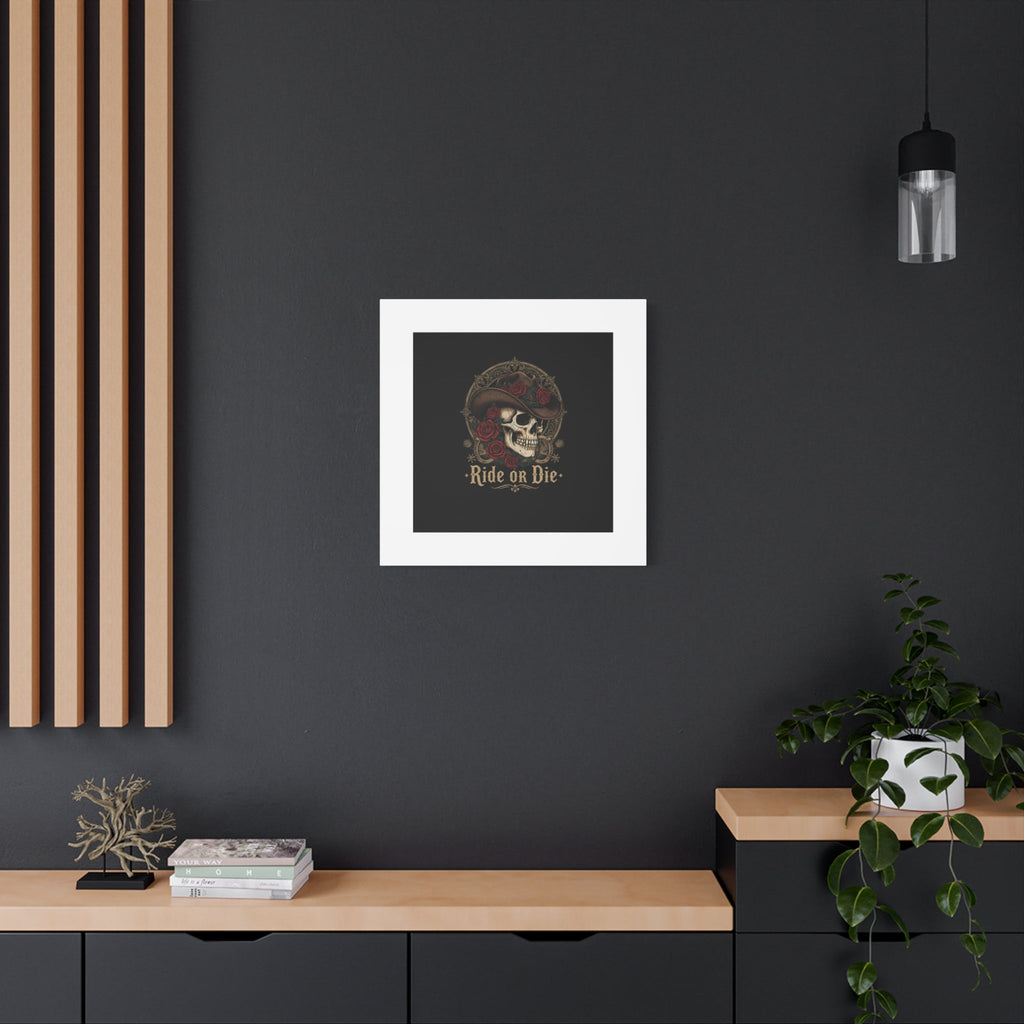 Ride or Die Skull Canvas | Western Skull Art, Gothic Americana