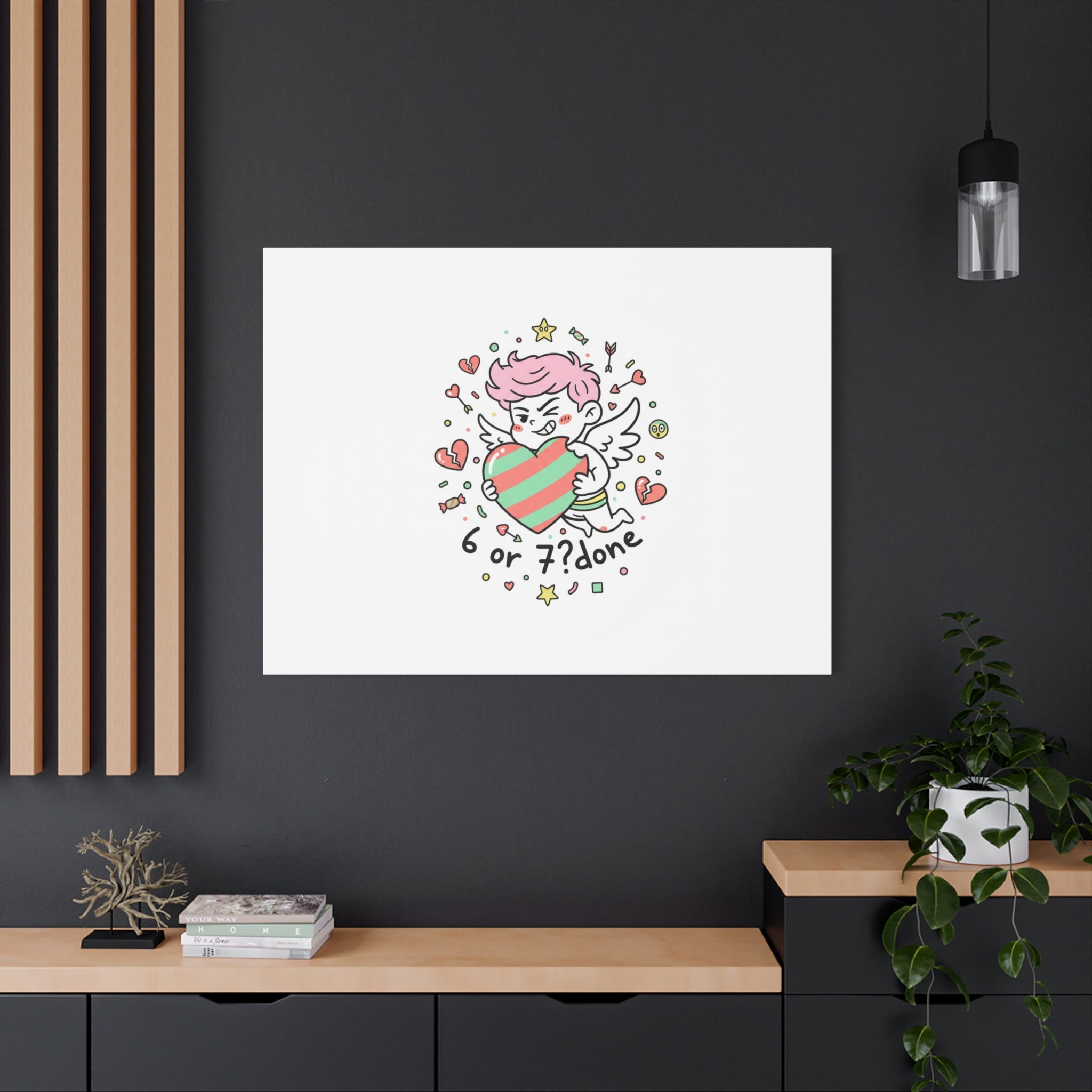 Weird Cupid heart illustration Canvas | Weird Valentine, quirky chaotic love