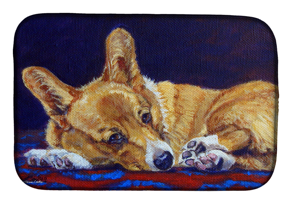 Corgi Birth of Venus Dish Drying Mat Absorbent Dish Drying Mat Pad for Kitchen Counter Dish Drainer Mat for Countertop, 14 x 21", Multicolor