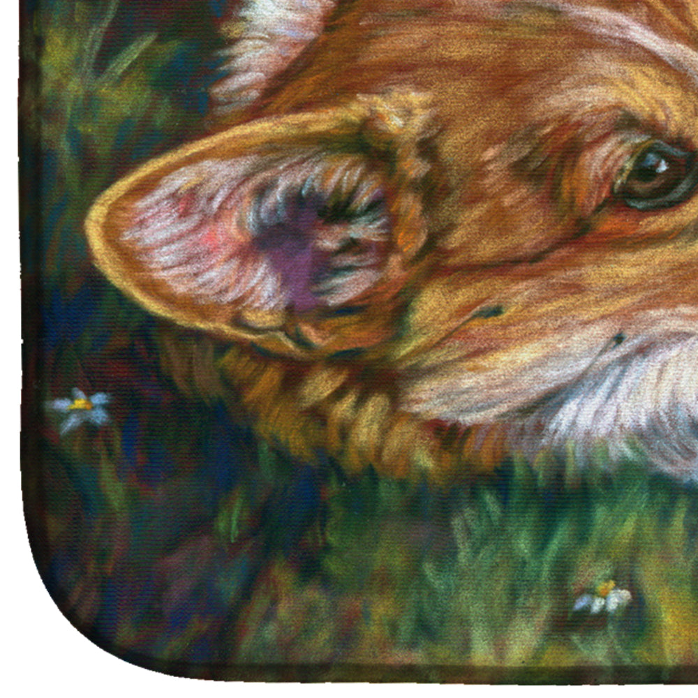 Corgi Pastel Hummingbird Dish Drying Mat Absorbent Dish Drying Mat Pad for Kitchen Counter Dish Drainer Mat for Countertop, 14 x 21", Multicolor