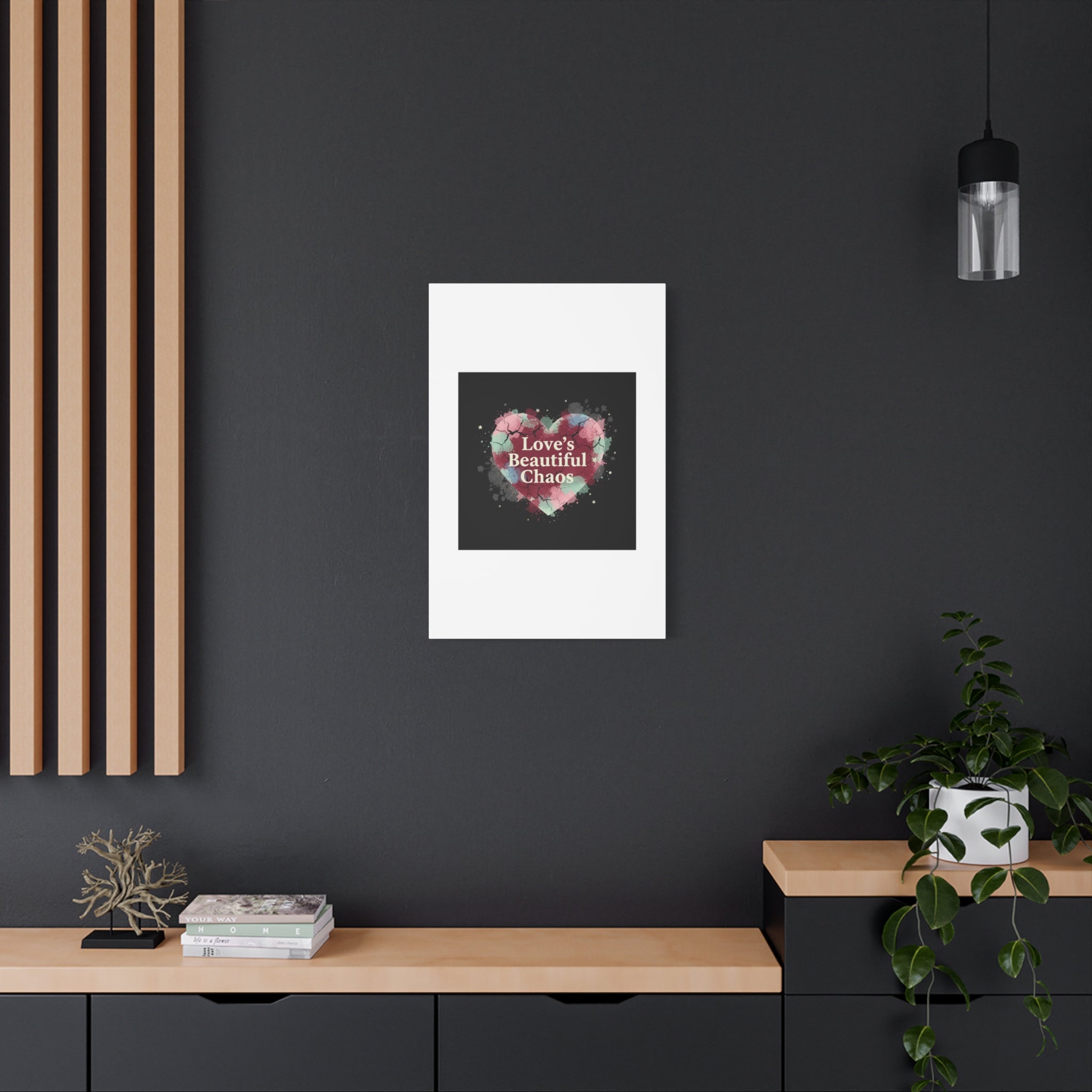 Love's Beautiful Chaos Canvas Print | Soft Grunge Hearts, Distressed Heart Art