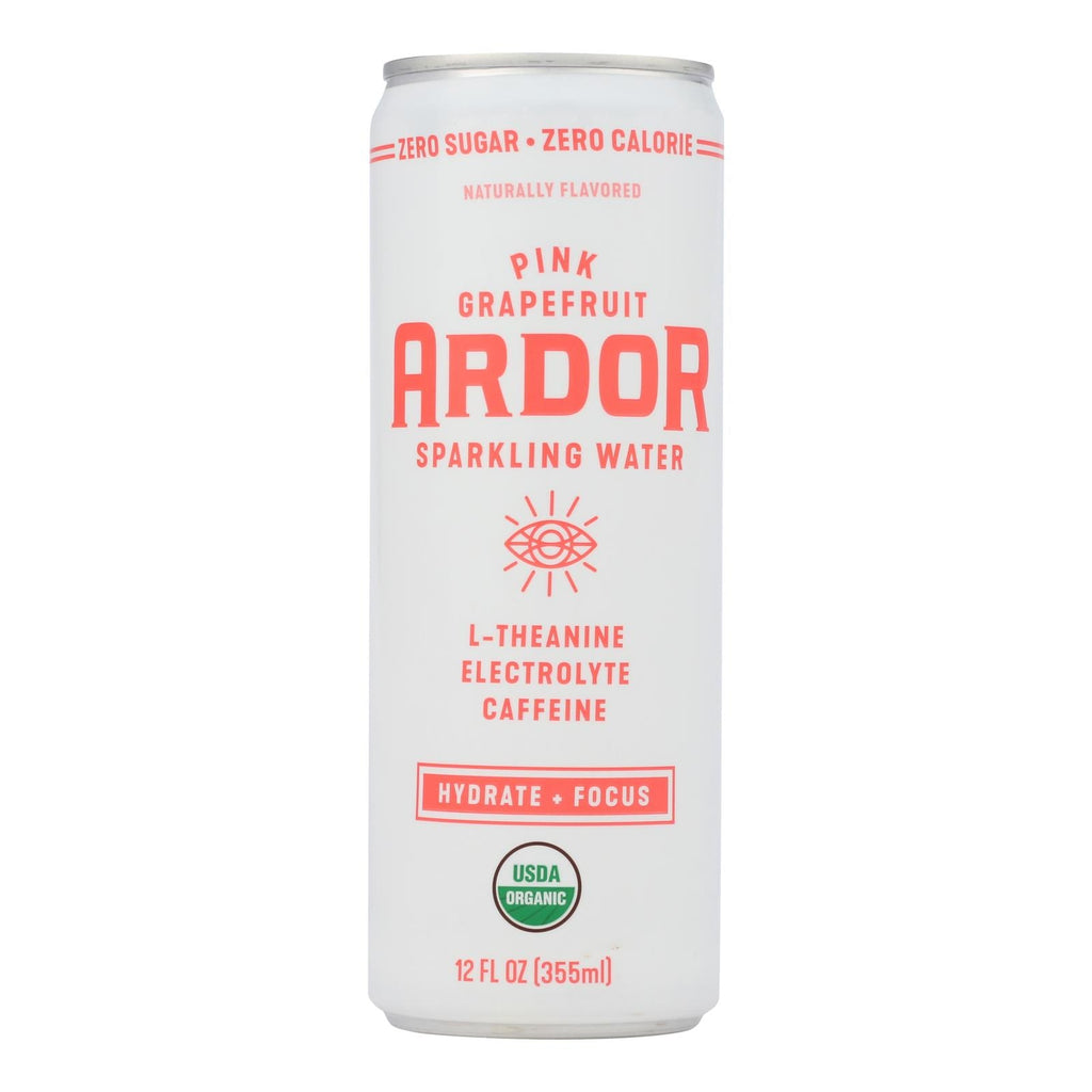 Ardor Sparkling Pink Grapefruit Water, 12 Fl Oz (Pack of 12)