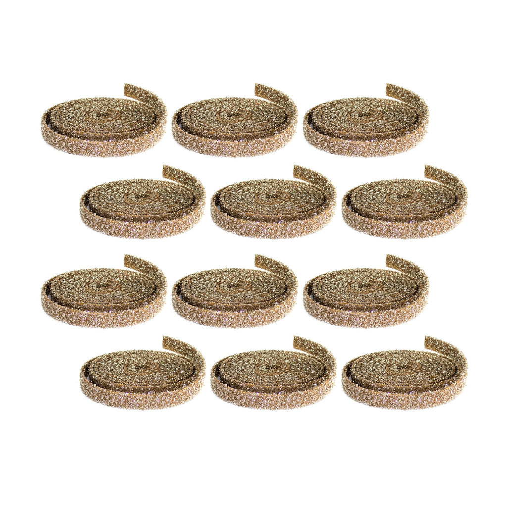 Gold Glitter Rope Ribbon (Set of 12 Rolls)
