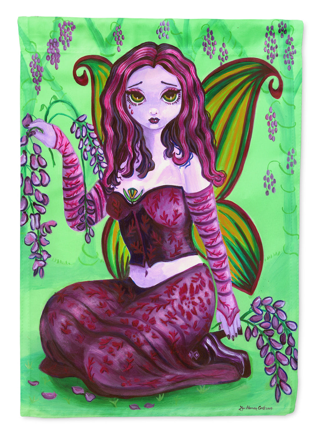 Fairy Lady Wisteria Garden Flag Mailbox Decorative Yard Banner Outside Patio Artwork for Flower Beds, Garden Size, Multicolor