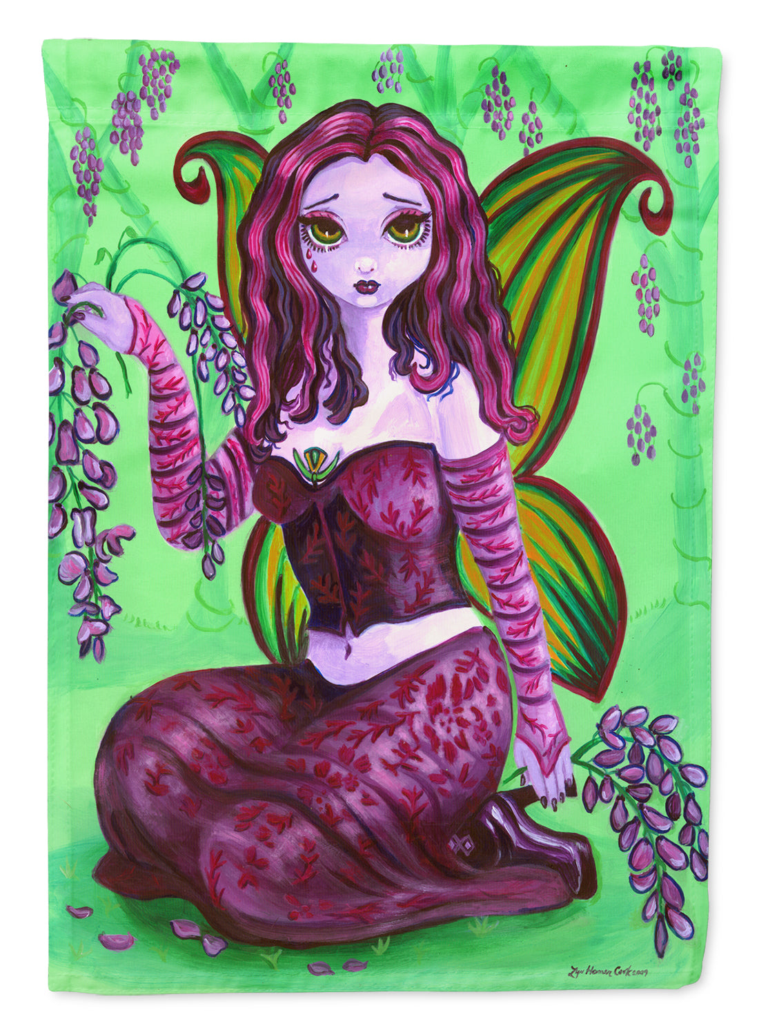 Fairy Lady Wisteria Garden Flag Mailbox Decorative Yard Banner Outside Patio Artwork for Flower Beds, Garden Size, Multicolor