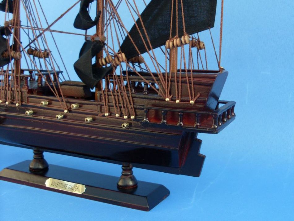 Wooden Captain Kidd's Adventure Galley Model Pirate Ship 15""
