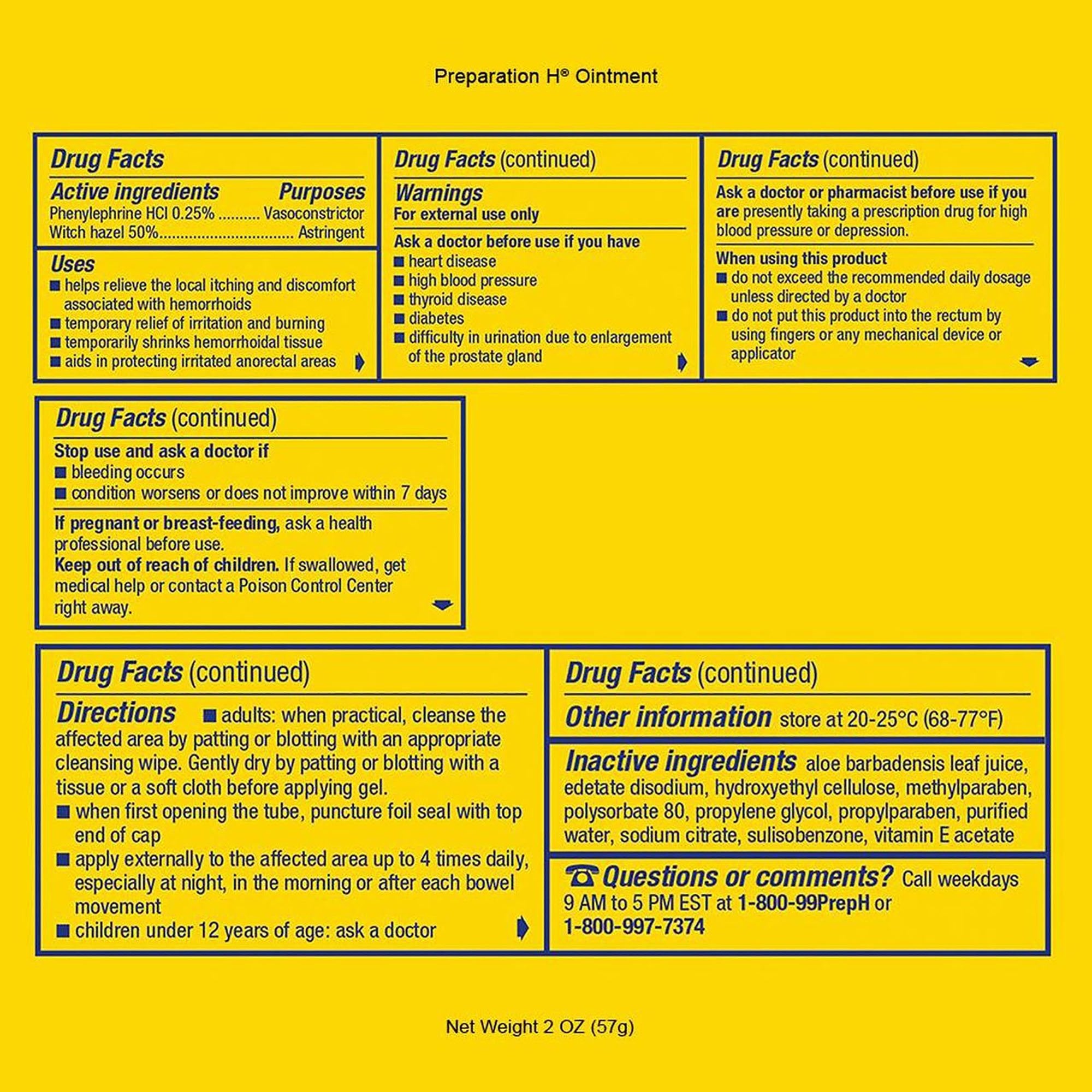 Preparation H® Hemorrhoidal Ointment, 2-ounce Tube 00573287194