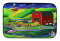 Corgi Barn Dance Dish Drying Mat Absorbent Dish Drying Mat Pad for Kitchen Counter Dish Drainer Mat for Countertop, 14 x 21", Multicolor
