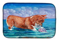 Corgi Sea Shell Find Dish Drying Mat Absorbent Dish Drying Mat Pad for Kitchen Counter Dish Drainer Mat for Countertop, 14 x 21", Multicolor