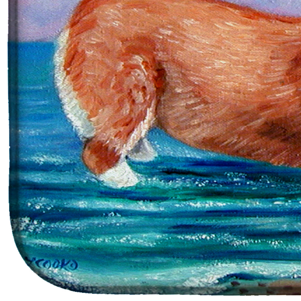 Corgi Sea Shell Find Dish Drying Mat Absorbent Dish Drying Mat Pad for Kitchen Counter Dish Drainer Mat for Countertop, 14 x 21", Multicolor