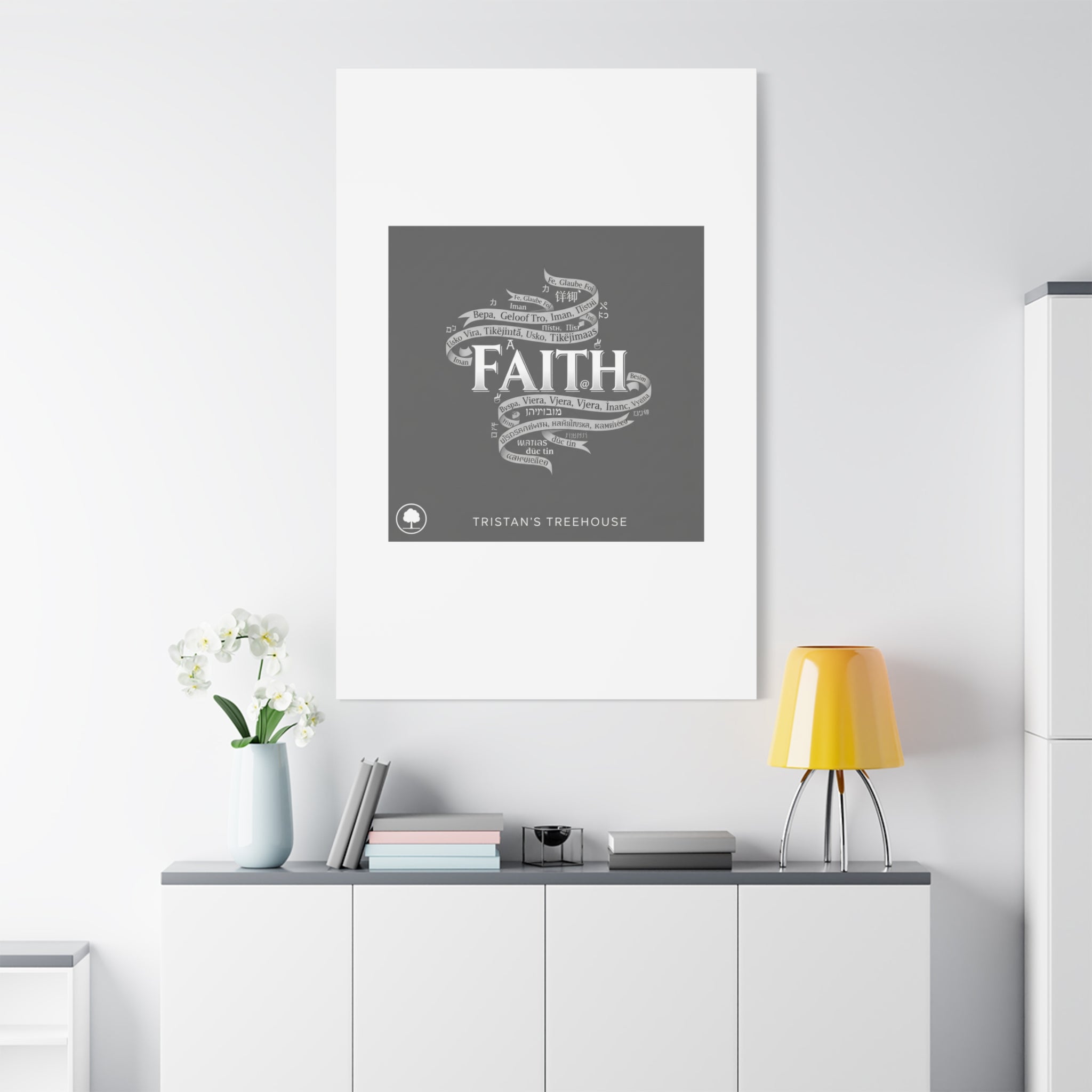 handwritten faith ribbon Canvas | sketch aesthetic, doodle design