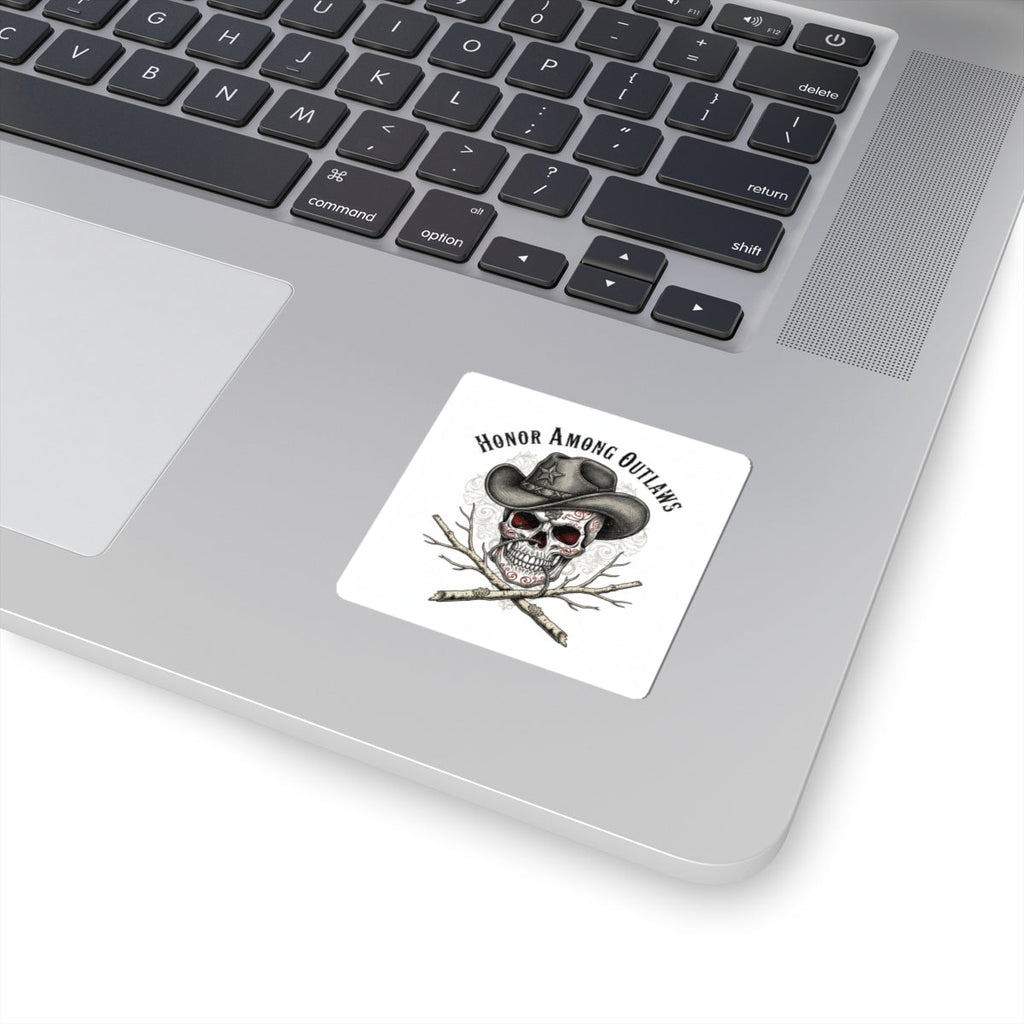 Honor Among Outlaws Sticker | Western Skull Art, Gothic Americana