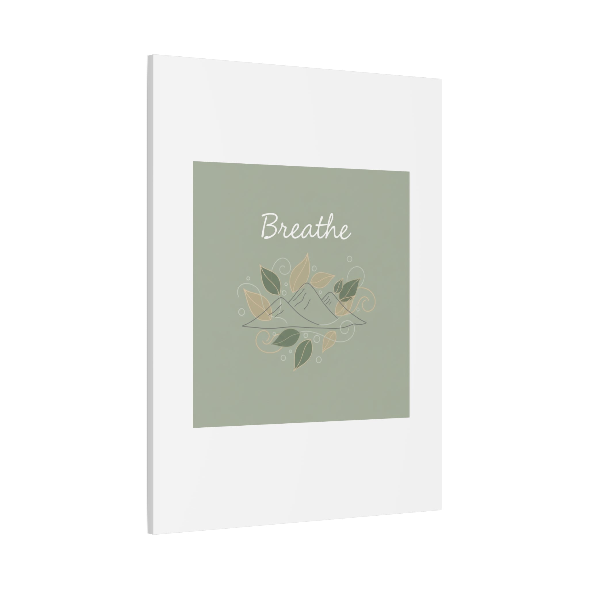 Breathe Mountain Line Canvas | Nature Symbols, Minimal Forest Wall Art