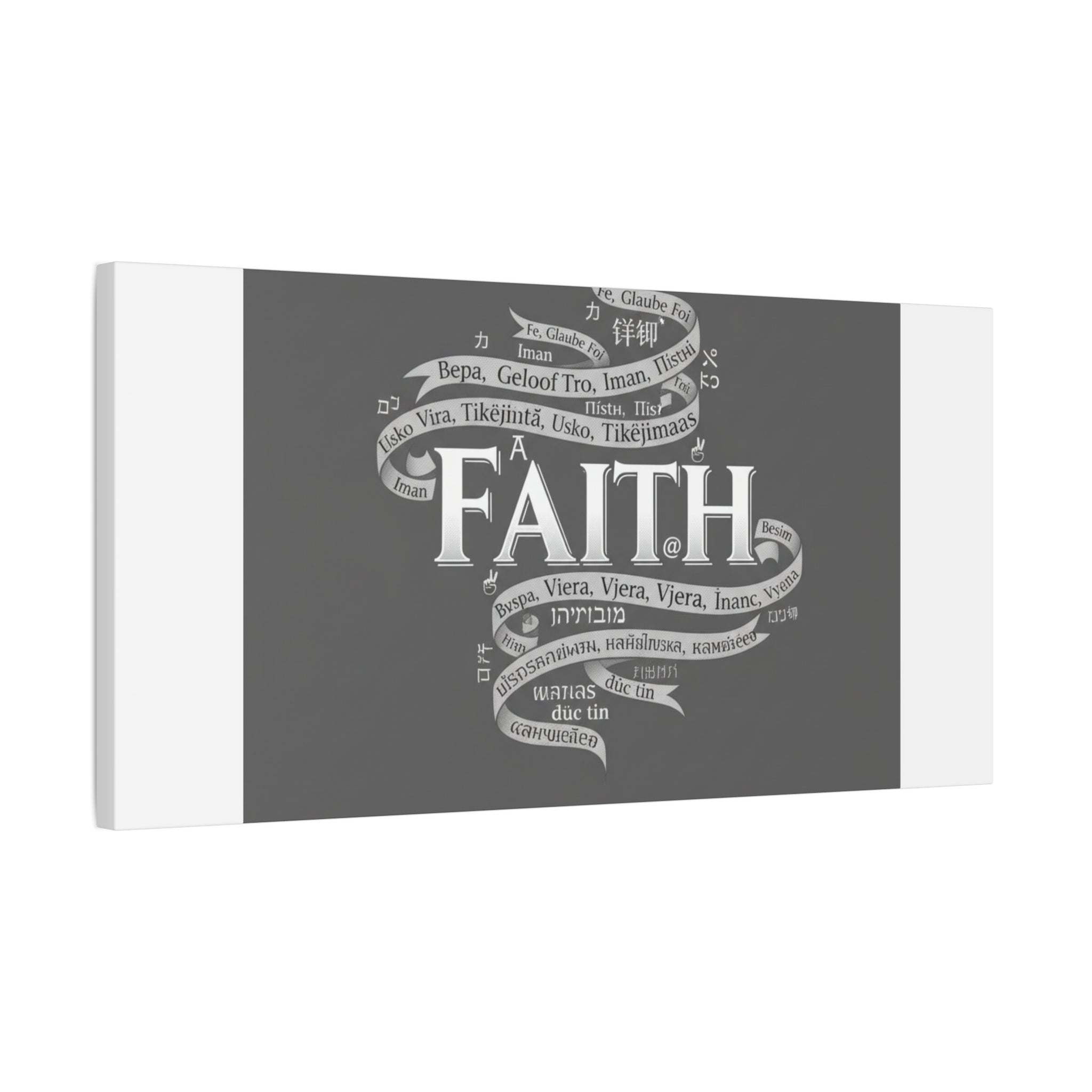 handwritten faith ribbon Canvas | sketch aesthetic, doodle design