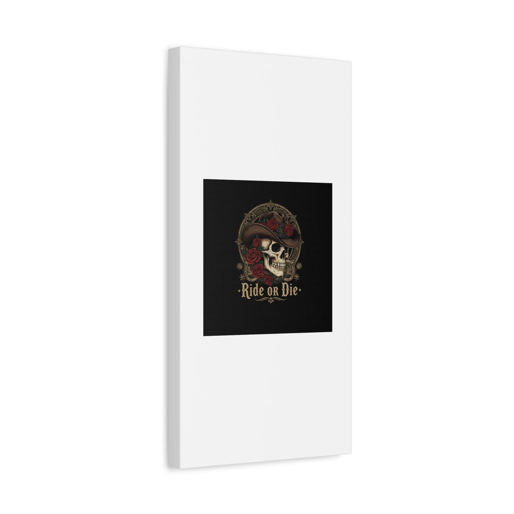 Ride or Die Skull Canvas | Western Skull Art, Gothic Americana
