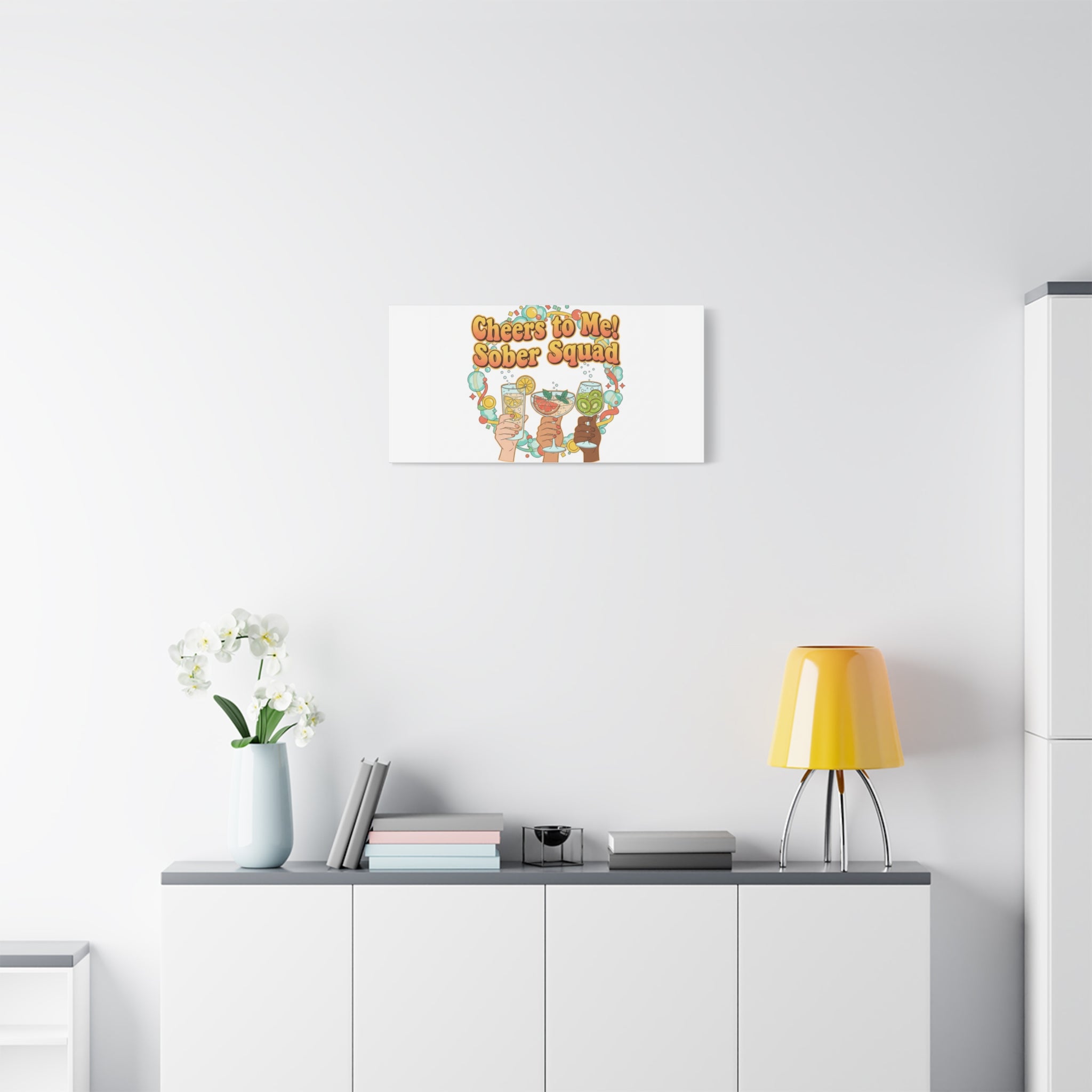 Cheers to Me Sober Squad Canvas | Dry January Mocktail Art